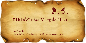 Miklóska Virgília névjegykártya